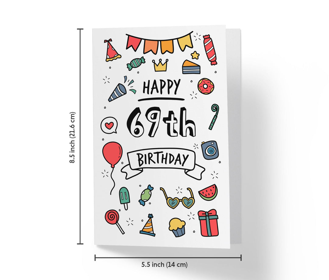 Party Doodles | 69th Birthday Card - Kartoprint