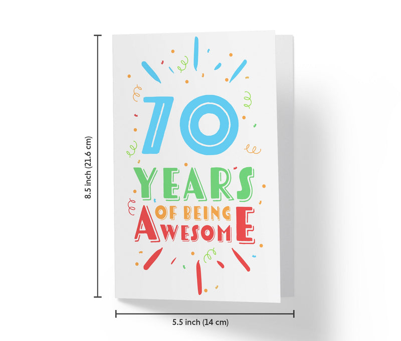 Of Being Awesome In Color | 70th Birthday Card - Kartoprint
