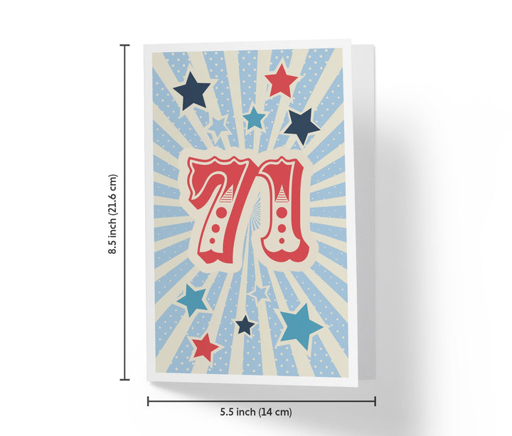 Retro Circus And Stars | 71st Birthday Card - Kartoprint