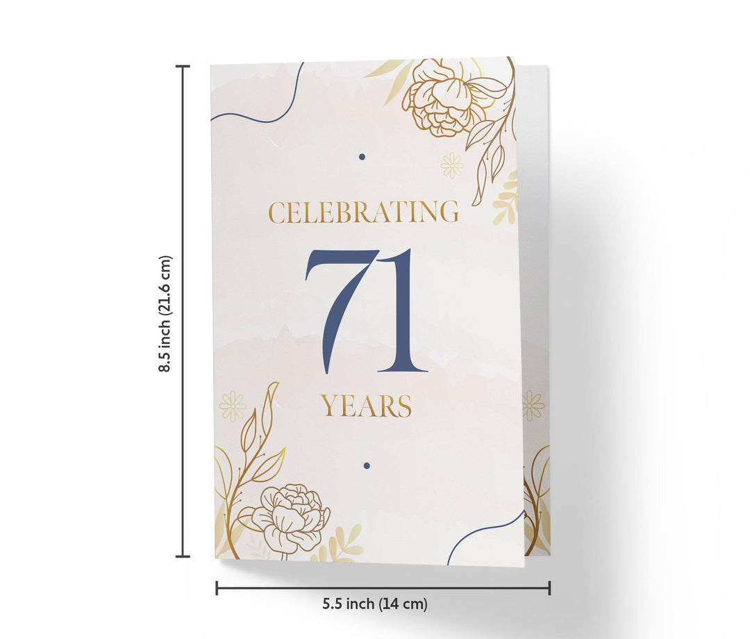 Golden Flowers | 71st Birthday Card - Kartoprint