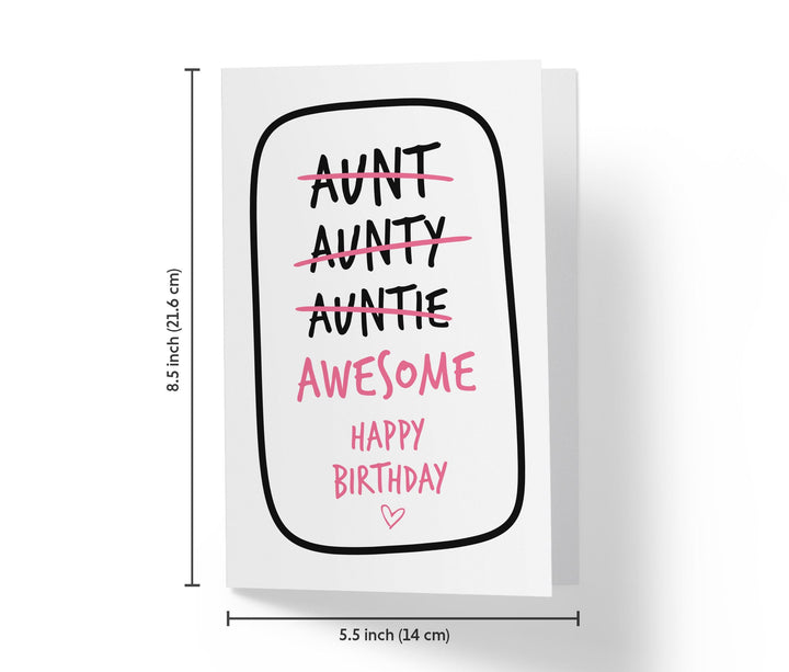 Awesome Aunt | Funny Birthday Card - Kartoprint