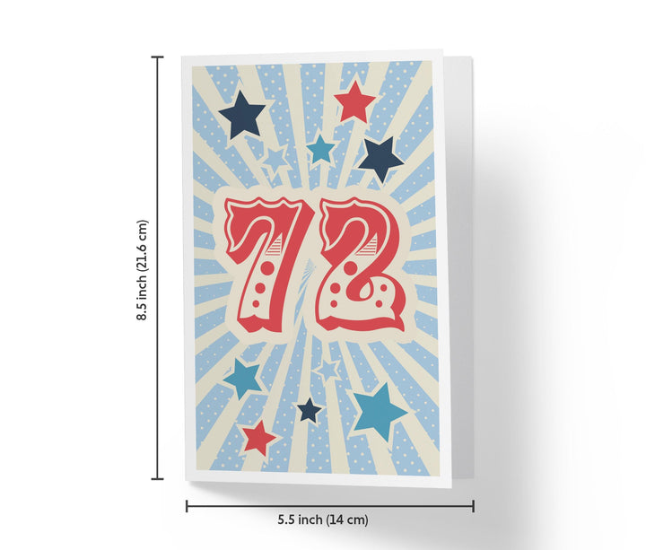 Retro Circus And Stars | 72nd Birthday Card - Kartoprint