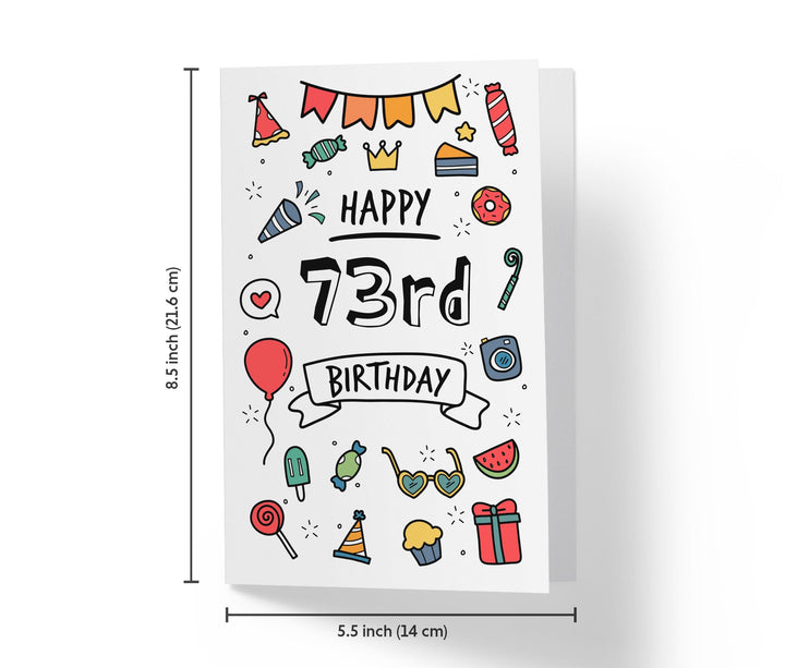 Party Doodles | 73rd Birthday Card - Kartoprint