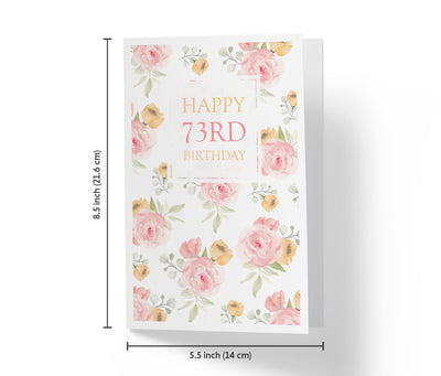 Pink Flower Bouquets | 73rd Birthday Card - Kartoprint