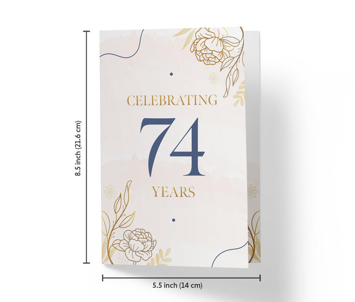 Golden Flowers | 74th Birthday Card - Kartoprint