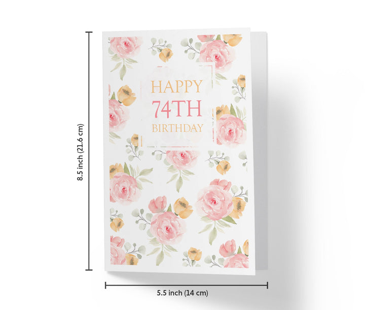 Pink Flower Bouquets | 74th Birthday Card - Kartoprint