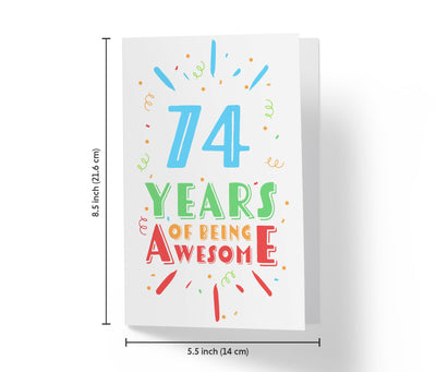 Of Being Awesome In Color | 74th Birthday Card - Kartoprint