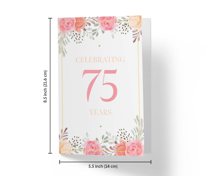 Pink Flowers | 75th Birthday Card - Kartoprint