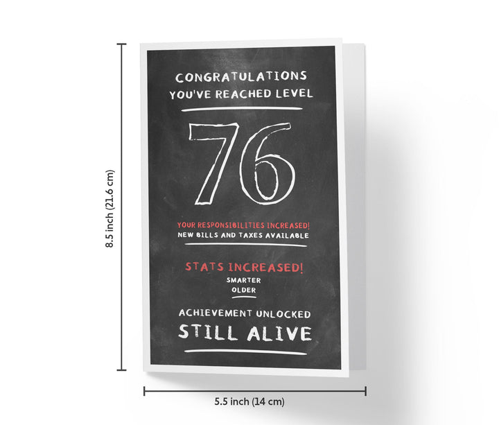 Congratulations, You've Reached Level | 76th Birthday Card - Kartoprint