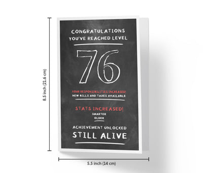Congratulations, You've Reached Level | 76th Birthday Card - Kartoprint
