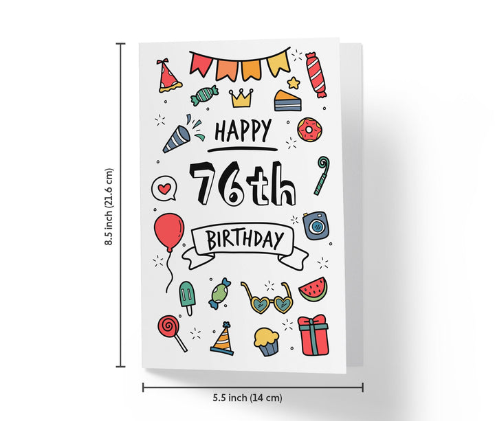 Party Doodles | 76th Birthday Card - Kartoprint