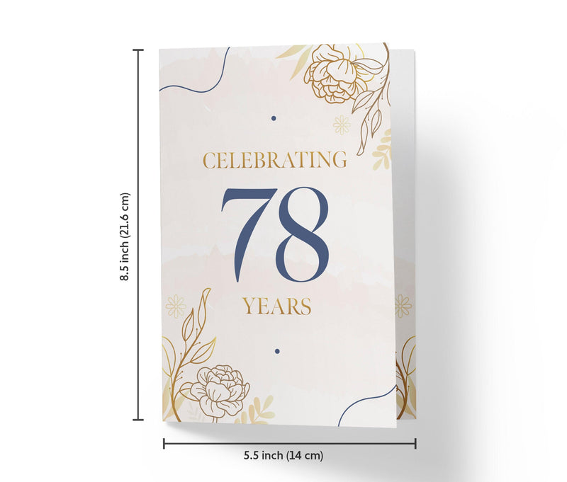 Golden Flowers | 78th Birthday Card - Kartoprint