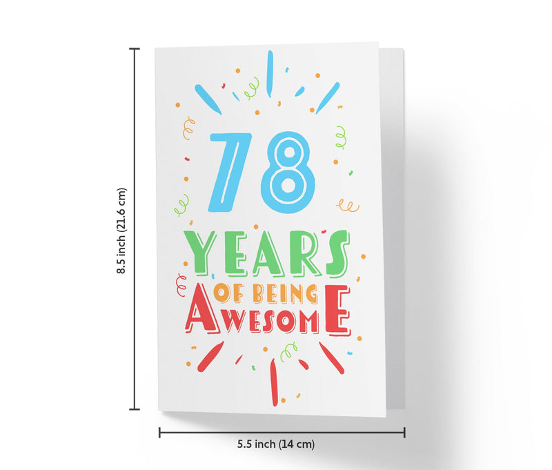 Of Being Awesome In Color | 78th Birthday Card - Kartoprint