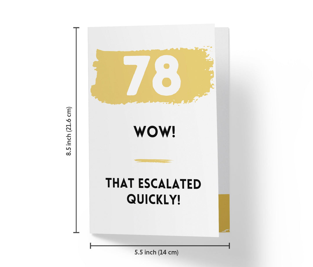 That Escalated Quickly | 78th Birthday Card - Kartoprint