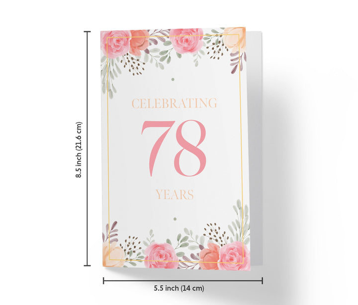 Pink Flowers | 78th Birthday Card - Kartoprint