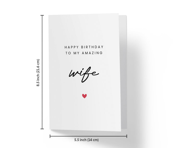 Happy Birthday to My Amazing Wife | Funny Birthday Card - Kartoprint