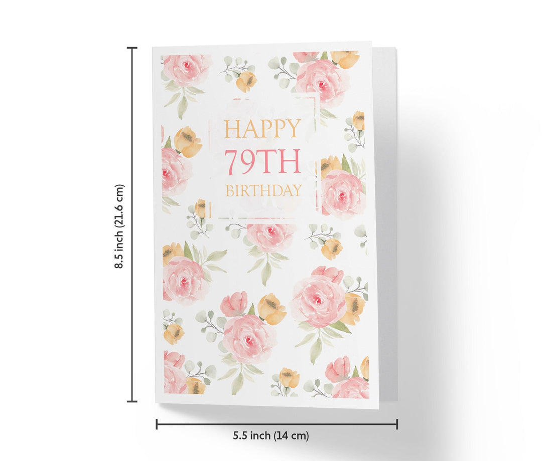 Pink Flower Bouquets | 79th Birthday Card - Kartoprint