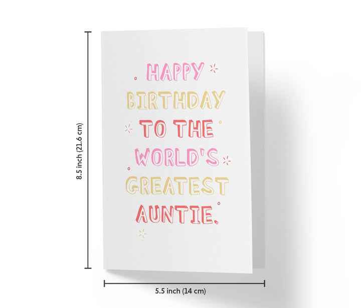 To The World's Greatest Aunt | Sweet Birthday Card - Kartoprint