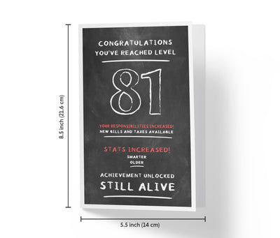 Congratulations, You've Reached Level | 81st Birthday Card - Kartoprint