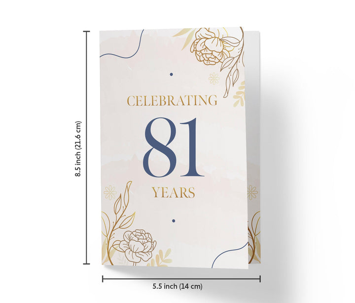 Golden Flowers | 81st Birthday Card - Kartoprint