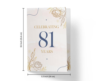 Golden Flowers | 81st Birthday Card - Kartoprint