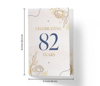 Golden Flowers | 82nd Birthday Card - Kartoprint