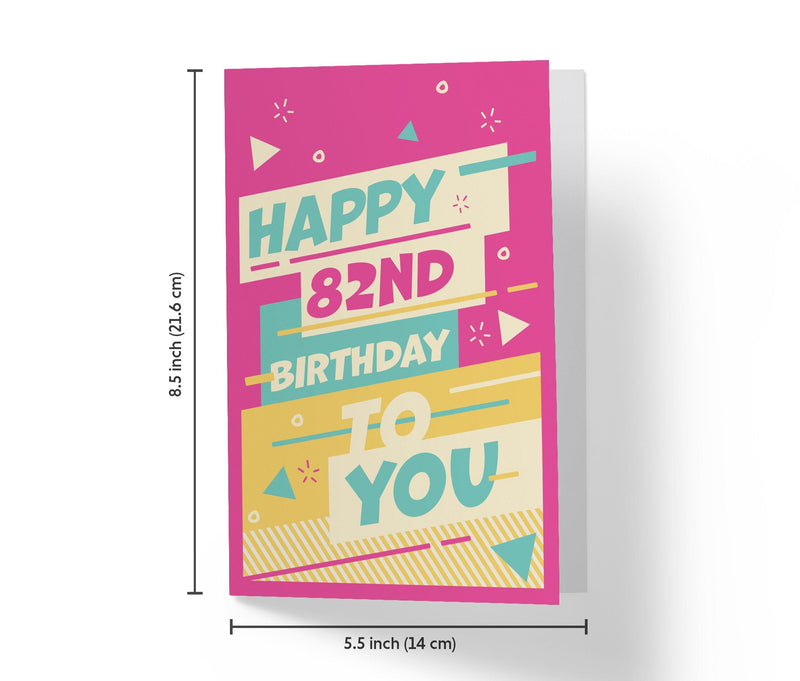 Funky Neon Colors | 82nd Birthday Card - Kartoprint