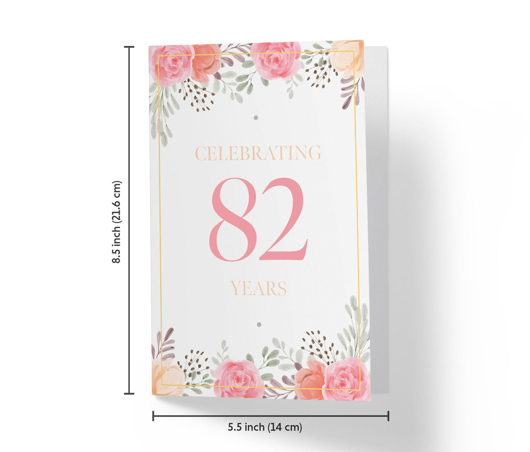 Pink Flowers | 82nd Birthday Card - Kartoprint
