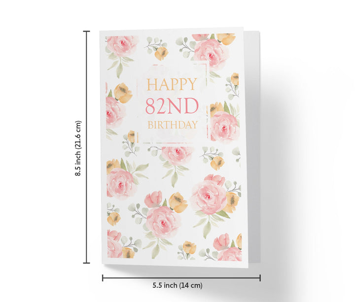 Pink Flower Bouquets | 82nd Birthday Card - Kartoprint