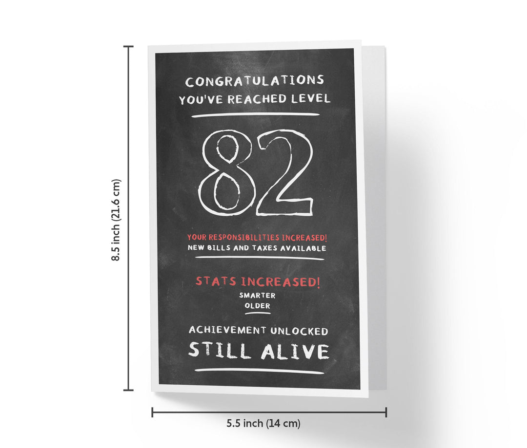 Congratulations, You've Reached Level | 82nd Birthday Card - Kartoprint
