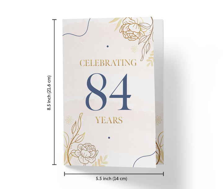 Golden Flowers | 84th Birthday Card - Kartoprint