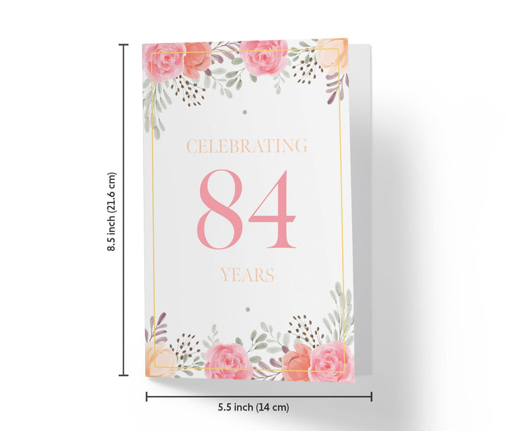 Pink Flowers | 84th Birthday Card - Kartoprint