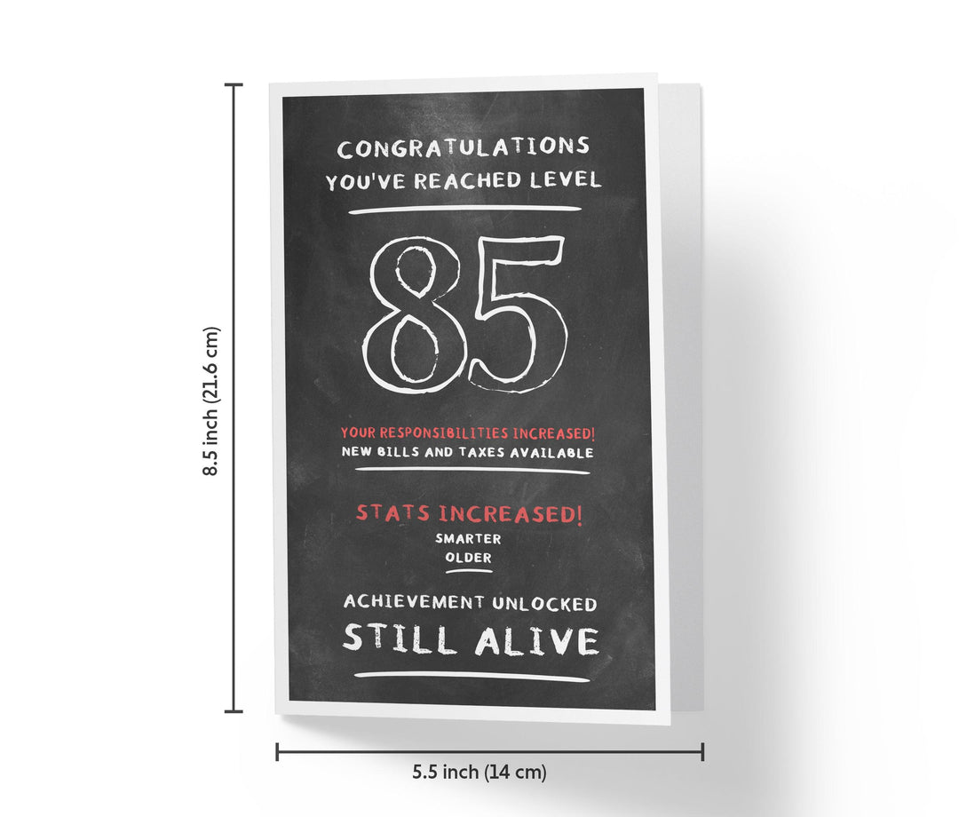 Congratulations, You've Reached Level | 85th Birthday Card - Kartoprint