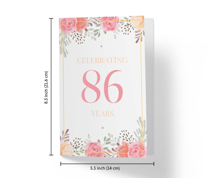 Pink Flowers | 86th Birthday Card - Kartoprint