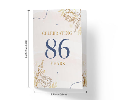 Golden Flowers | 86th Birthday Card - Kartoprint