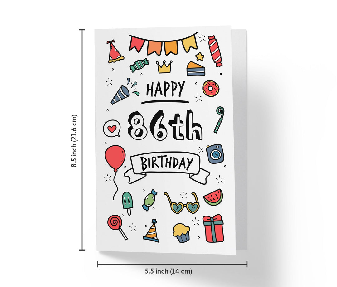 Party Doodles | 86th Birthday Card - Kartoprint