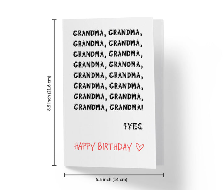 Grandmother is Getting Deaf Repeat Joke | Funny Birthday Card - Kartoprint