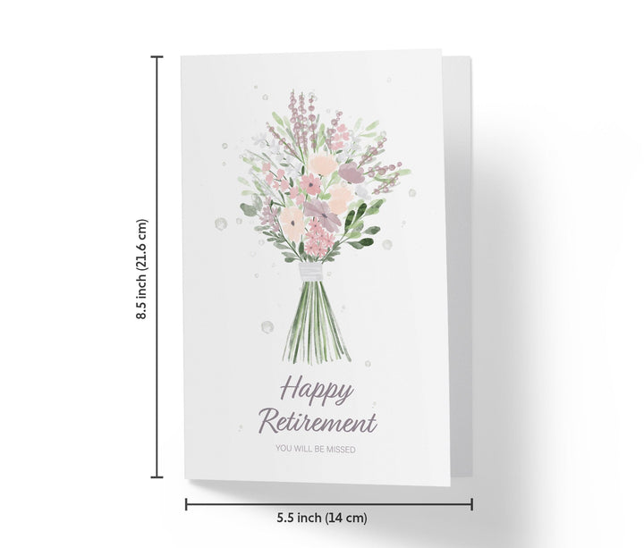 Happy Retirement - Flower Bouquet, You Will Be Missed - Sweet Retirement Card - Kartoprint