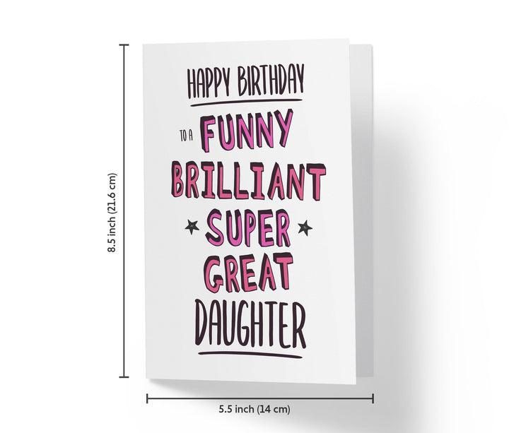 Funny Brillant Super Great Daughter | Funny Birthday Card - Kartoprint