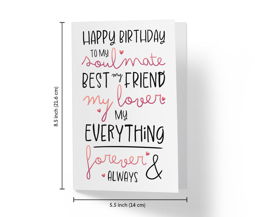 Happy Birthday to My Soulmate - Sweet Birthday Card - Kartoprint